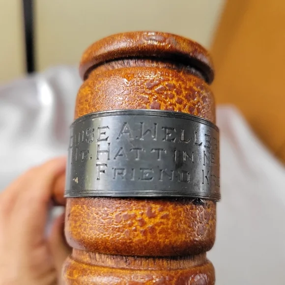 Circa "1940" Gavel Hammer Light Wood Judge Auctioneer Politician 9” L Engraved - Picture 7 of 12